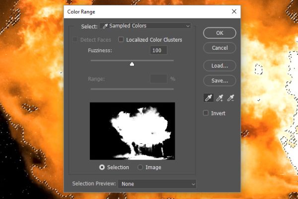 Выделение при помощи цветового диапазона Выделение при помощи цветового диапазона